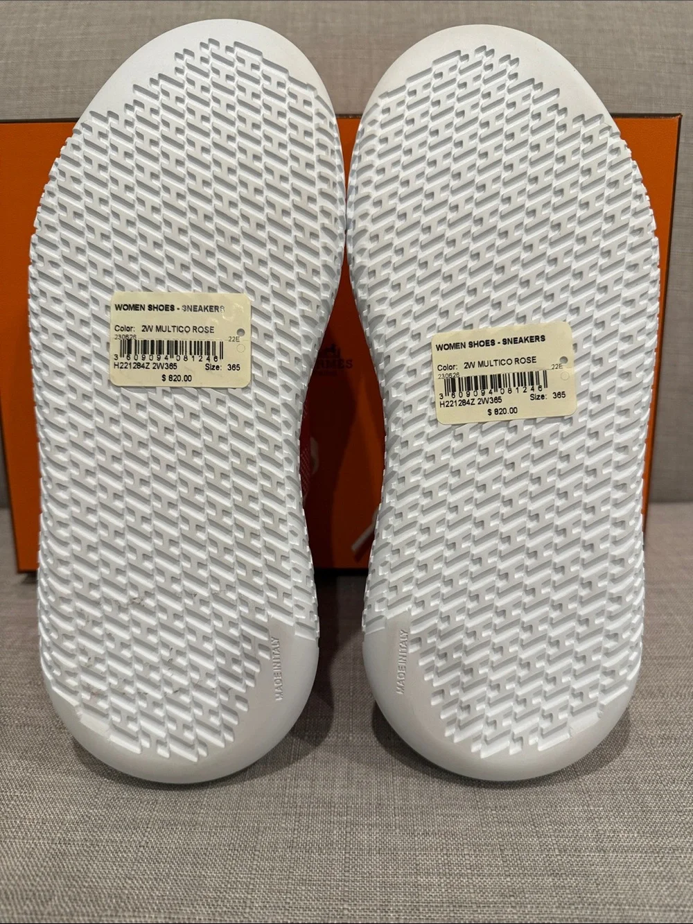 Hermes Red and White Men's Athletic Sneaker